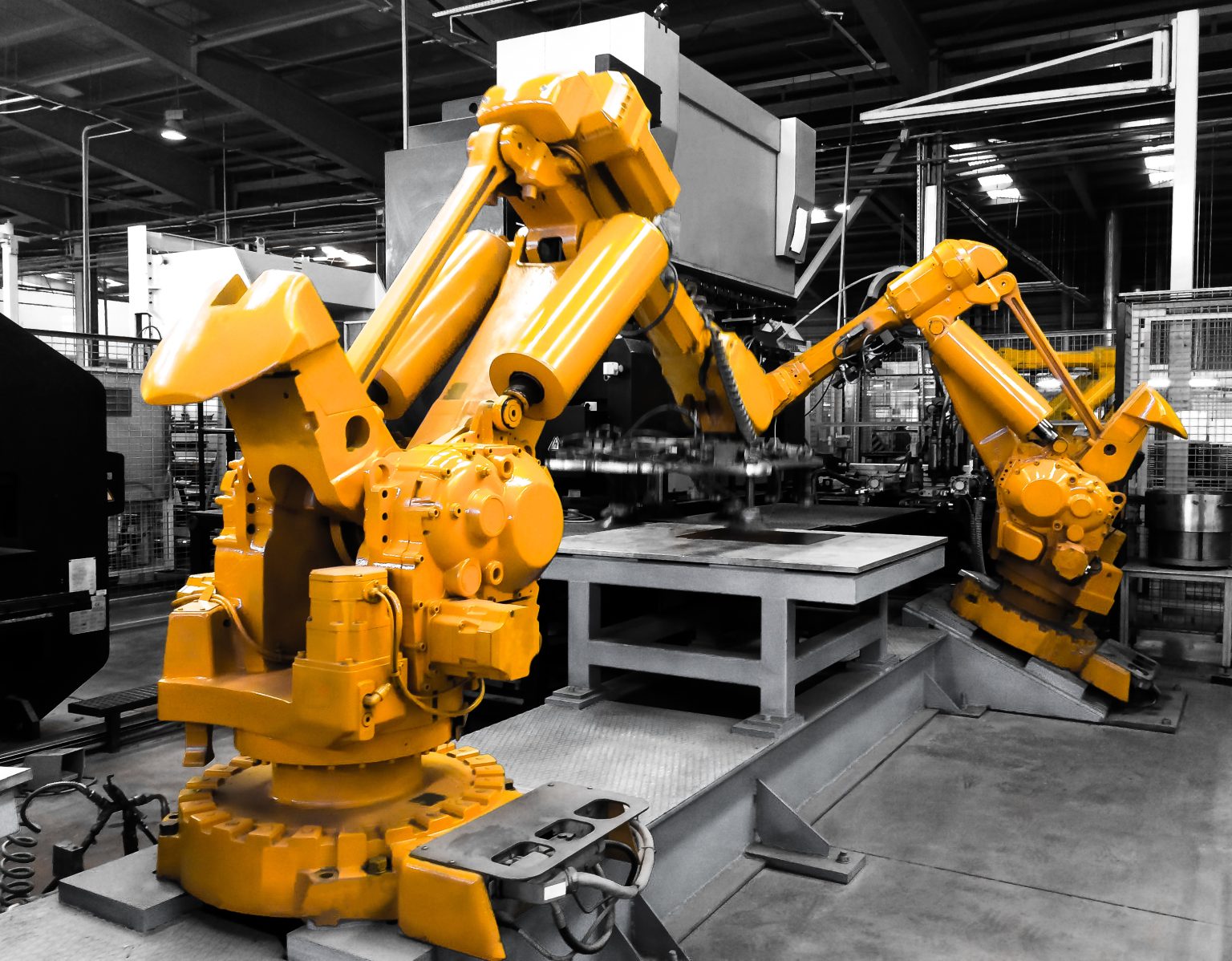 Industrial-robots-in-the-line-manufacturer's-factory